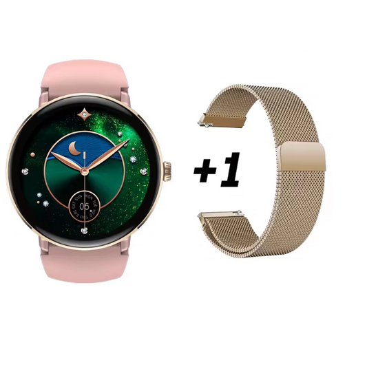 Zeblaze Lily 2 - Montre connectée élégante pour femme -Ecran AMOLED- Écran tactile -Bracelet en silicone durable et confortable- Capacité de la batterie 200 mAh - Appel vocal - Poids 34,6 g