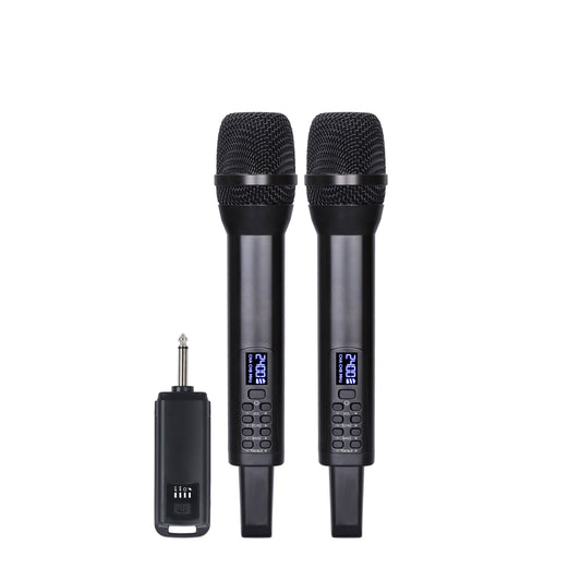 Microphone Professionnel sans fil double canal rechargeable - Temps d'application de la batterie: 3-8 heures - Alimentation batterie intégrée