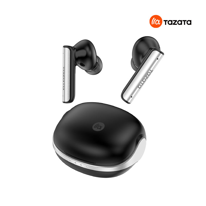 TAZATA TAURUS X - Écouteurs Bluetooth TWS hybrides ANC, réduction de bruit de -30 dB, 4 microphones, appels HD