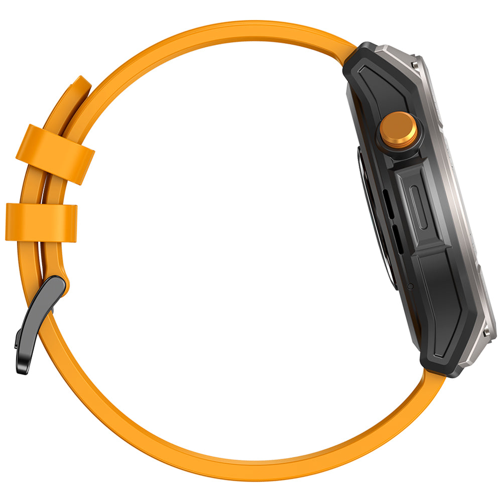 Zeblaze Stratos 4 - Montre GPS 1000 nits - 30j - 170 sports - 5ATM - Acier - BT - Compatible avec Android 5.0 et iOS 11.0 - Bracelets : 22 mm- Couleur orange