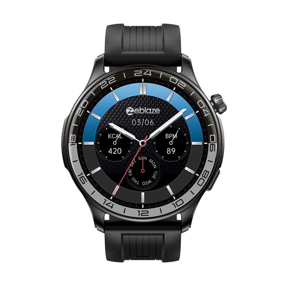 ZEBLAZE BTALK 4 PRO - Écran tactile AMOLED - IP68 - Jusqu'à 14 jours/ 21 jours - 22 mm - 2 bracelets - Noir