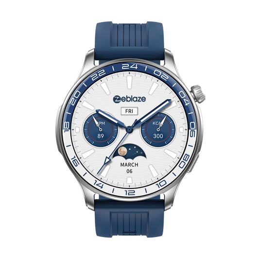 ZEBLAZE BTALK 4 PRO - Écran tactile AMOLED - IP68 - Jusqu'à 14 jours/ 21 jours - 22 mm - 2 bracelets -Argent