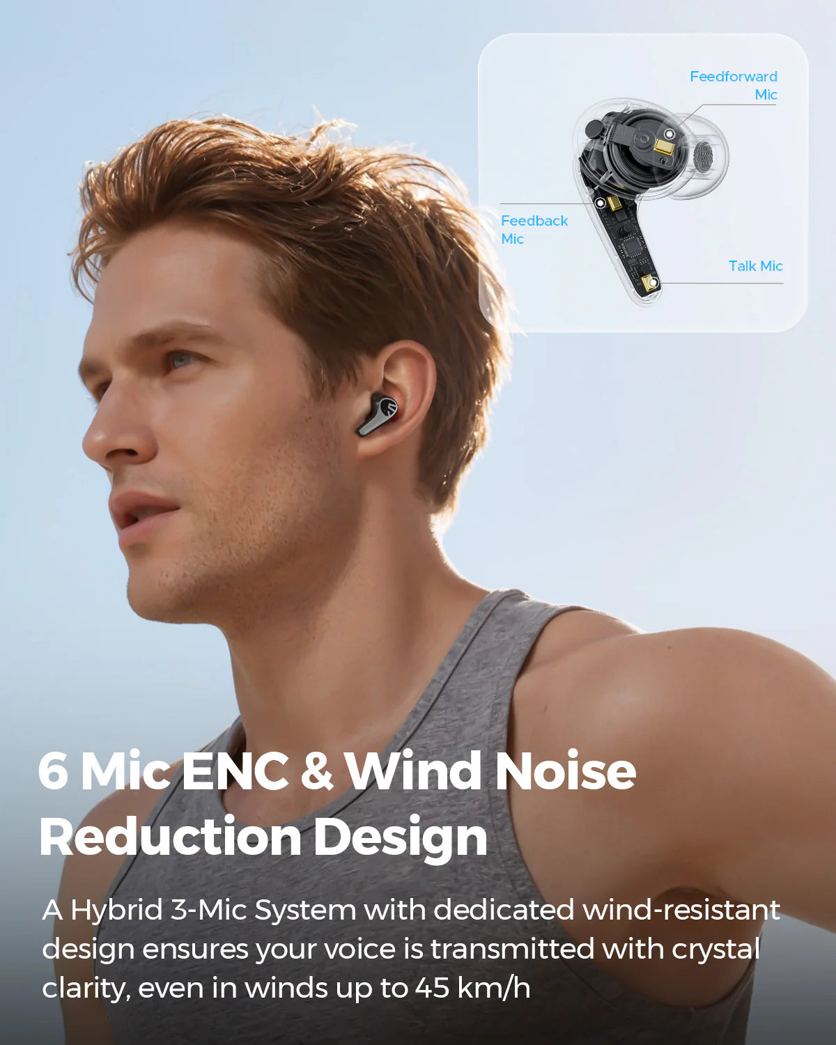 SOUNDPEATS C30 - Écouteurs Bluetooth 6.0 - 52h - ANC -52dB - LDAC Hi-Res - 6 micros - IP54