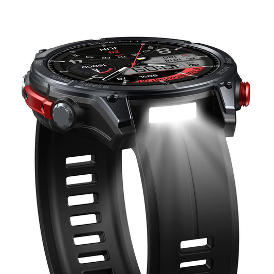 Zeblaze Stratos 4 - Montre GPS 1000 nits - 30j - 170 sports - 5ATM - Acier - BT - Compatible avec Android 5.0 et iOS 11.0 - Bracelets : 22 mm - Couleur noire