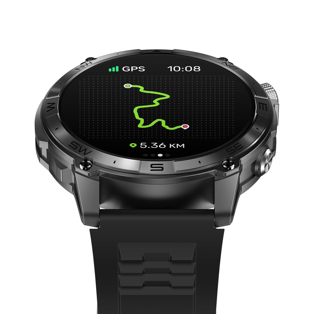 Zeblaze Stratos 2 Plus - Montre connectée GPS, 27j batterie, 1000 nits, Acier inoxydable-AMOLED-22 mm- Android 5.0 ou iOS 10.0