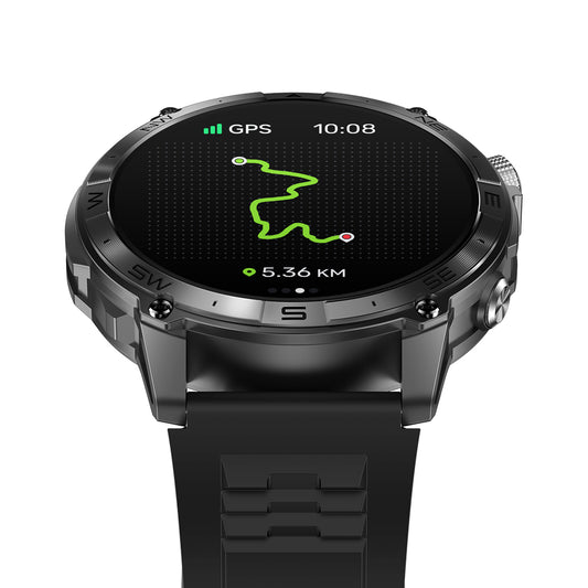 Zeblaze Stratos 2 Plus - Montre connectée GPS, 27j batterie, 1000 nits, Acier inoxydable-AMOLED-22 mm- Android 5.0 ou iOS 10.0