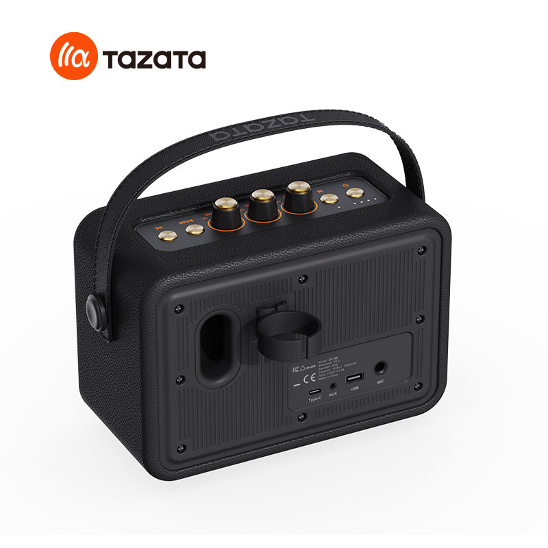 TAZATA HARMONY II - Haut-parleur de karaoké sans fil : ports micro et USB intégrés, bass boost, durée d'exécution 10H