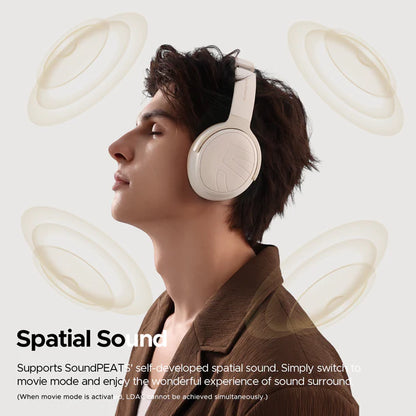 SoundPEATS Space Pro, en noir, drivers doubles et compatible avec LDAC pour un son spatial 360º et une réduction de son avec IA qui réduit jusqu'à 47 dB- 151 heure d'autonomies