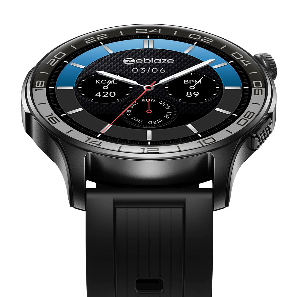 ZEBLAZE BTALK 4 PRO - Écran tactile AMOLED - IP68 - Jusqu'à 14 jours/ 21 jours - 22 mm - 2 bracelets - Noir