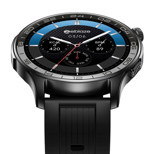 ZEBLAZE BTALK 4 PRO - Écran tactile AMOLED - IP68 - Jusqu'à 14 jours/ 21 jours - 22 mm - 2 bracelets - Noir