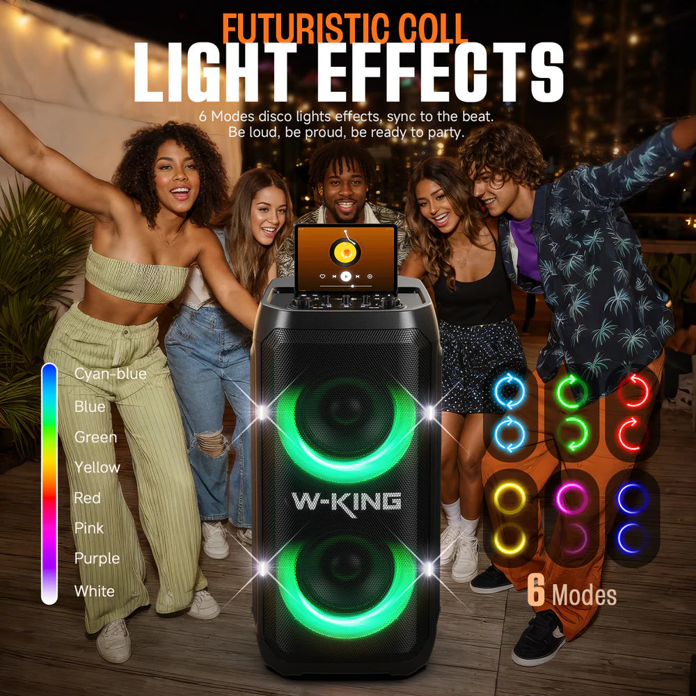 W-KING T12 Plus - 270 W (RMS) - 370 W (crête)RMS Enceinte Bluetooth puissante pour faire la fête avec caisson de basses (370W crête)