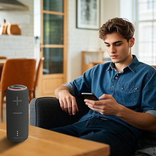 TAZATA FUN 300 - Lumières RVB Haut-parleur Bluetooth IPX7 Imperméable 2 * 6 W Puissant conducteur Radiateur passif