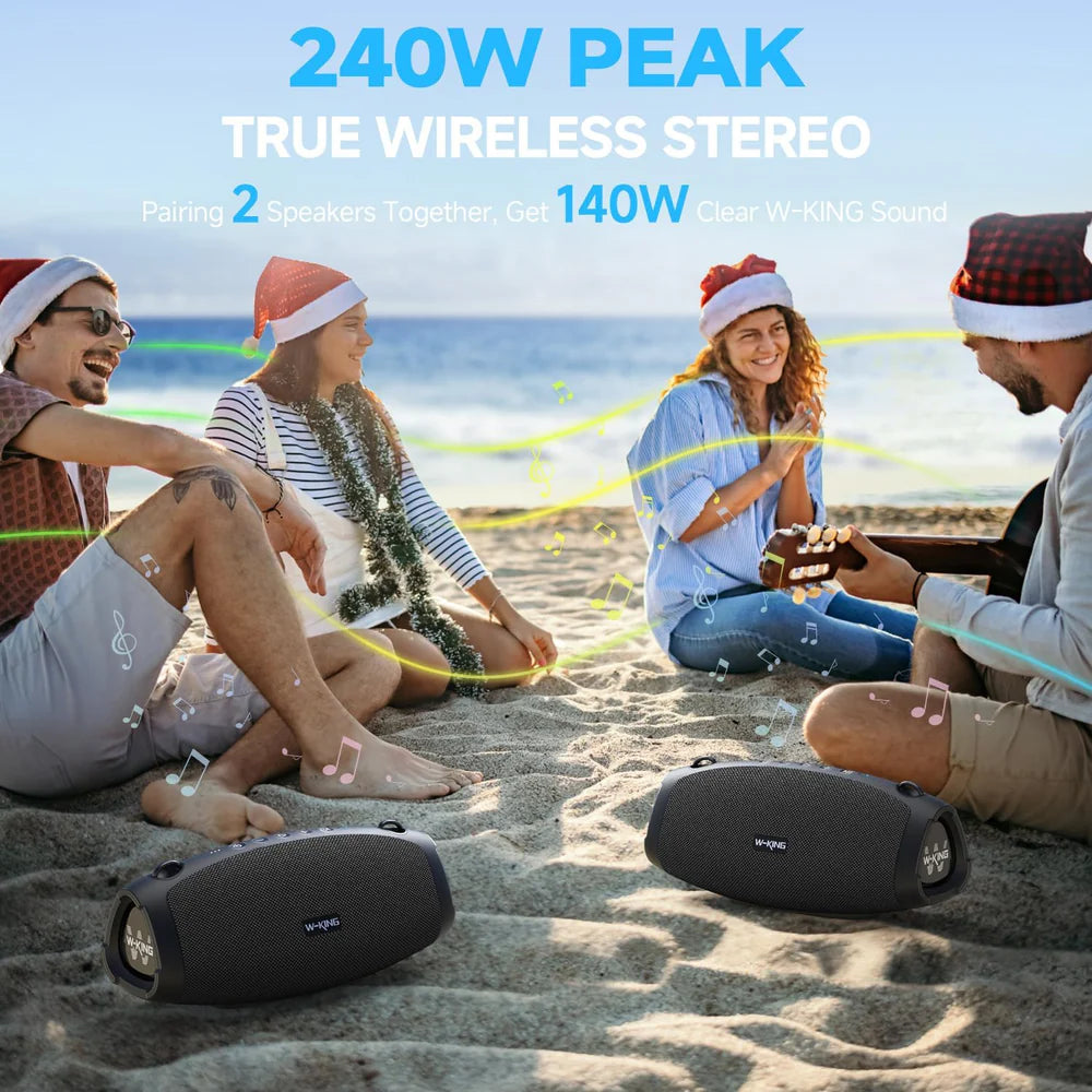 Enceinte Bluetooth portable d'extérieur W-KING X10 70W RMS avec basses puissantes (120W crête)