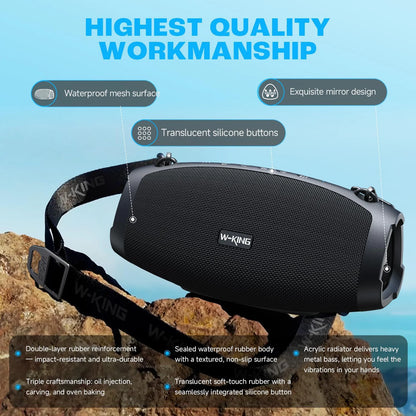 Enceinte Bluetooth portable d'extérieur W-KING X10 70W RMS avec basses puissantes (120W crête)