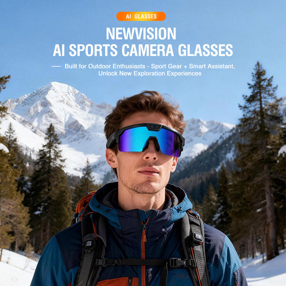 Zeblaze Q01 Caméra de Sport AI Lunettes Intelligentes 30MP Photo 8MP Enregistrement Vidéo Connexion WiFi bluetooth 5.3 Lentilles Polarisées TAC avec Protection UV Technologie Anti-Vibration Double Lunettes Intelligentes Assistées par IA - Argenté