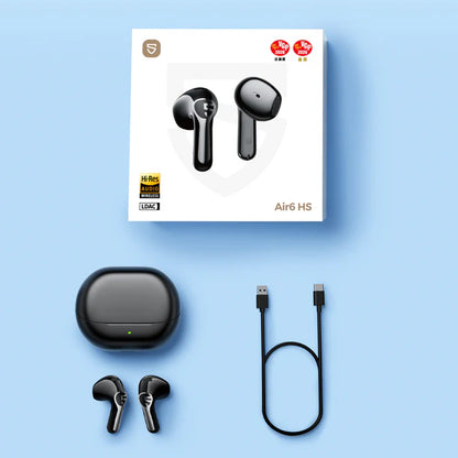 SoundPEATS Air6 HS BT 6.0 Écouteurs sans Fil - Écouteurs Semi Intra auriculaire, Haut-Parleur à Triple Aimant de 13 mm avec Codec LDAC, Hi-Res Audio, 45H d'autonomie, 4 MIC ENC, IPX5