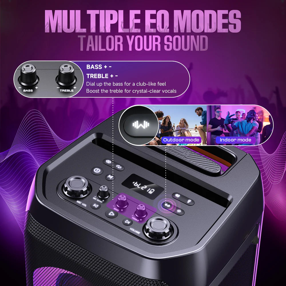 W-KING T12 Plus - 270 W (RMS) - 370 W (crête)RMS Enceinte Bluetooth puissante pour faire la fête avec caisson de basses (370W crête)