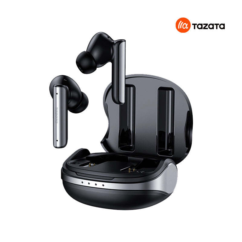 TAZATA TAURUS X - Écouteurs Bluetooth TWS hybrides ANC, réduction de bruit de -30 dB, 4 microphones, appels HD