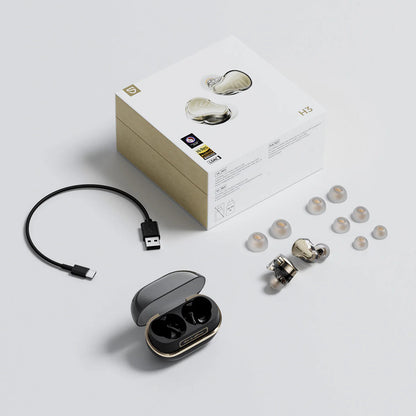 SoundPEATS H3 Earbuds – Triple Driver Hi-Res Audio, ANC IA -  55 dB, Bluetooth 5.4 avec Snapdragon Sound™, aptX Lossless & LDAC, 37h Playtime, 6 Micros cVc 8.0, Mode Jeu 60 ms & Égaliseur 9 Bandes