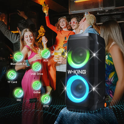 W-KING T12 Plus - 270 W (RMS) - 370 W (crête)RMS Enceinte Bluetooth puissante pour faire la fête avec caisson de basses (370W crête)