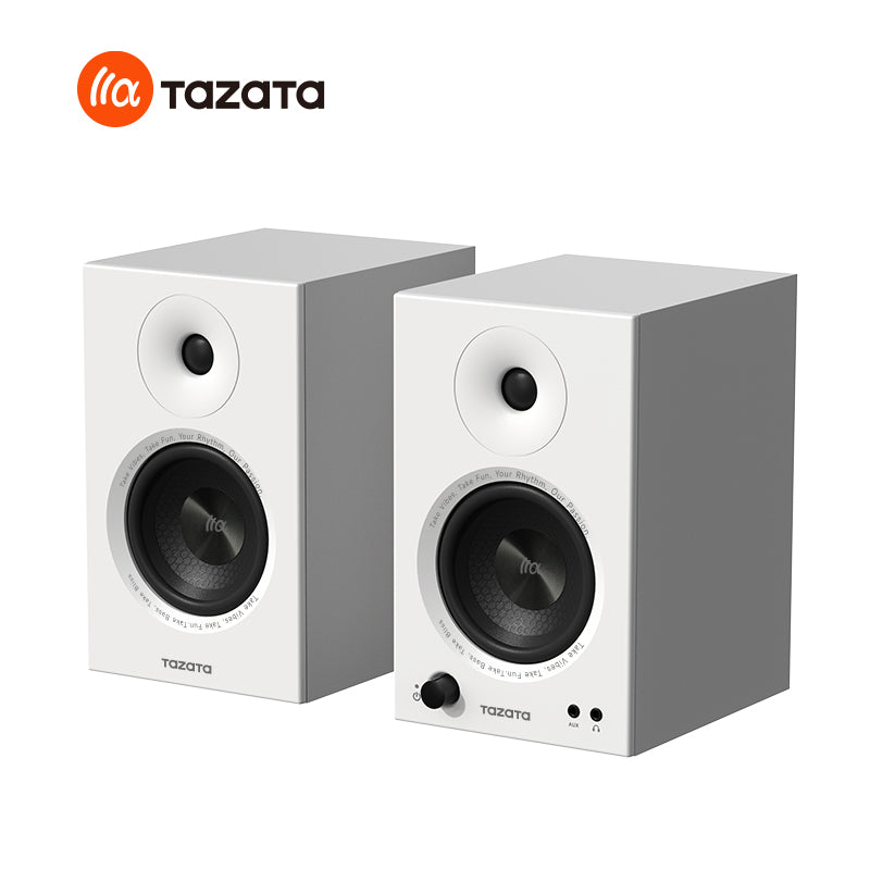 TAZATA TERRA X9 - Enceintes de bibliothèque, égaliseur, enceintes de bureau d'intérieur avec entrées Bluetooth, AUX, RAC et OPT