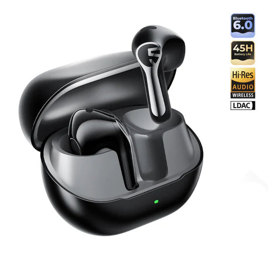 SoundPEATS Air6 HS BT 6.0 Écouteurs sans Fil - Écouteurs Semi Intra auriculaire, Haut-Parleur à Triple Aimant de 13 mm avec Codec LDAC, Hi-Res Audio, 45H d'autonomie, 4 MIC ENC, IPX5