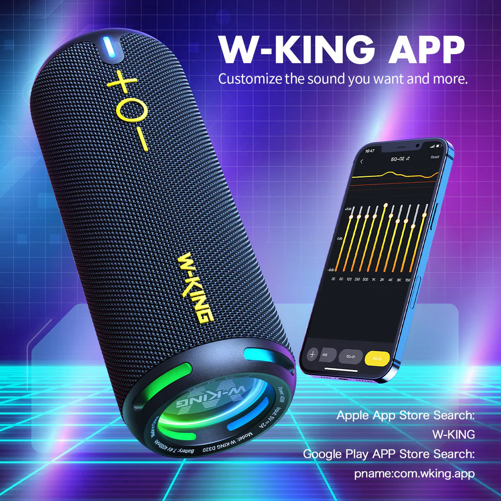 Enceinte Bluetooth compacte W-KING D320 40 W RMS pour les voyages
