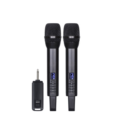 Microphone Professionnel sans fil double canal rechargeable - Temps d'application de la batterie: 3-8 heures - Alimentation batterie intégrée