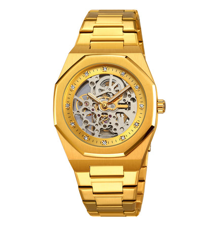 SKMEI - Montre mécanique - bracelet en acier inoxydable affichage automatique étanche