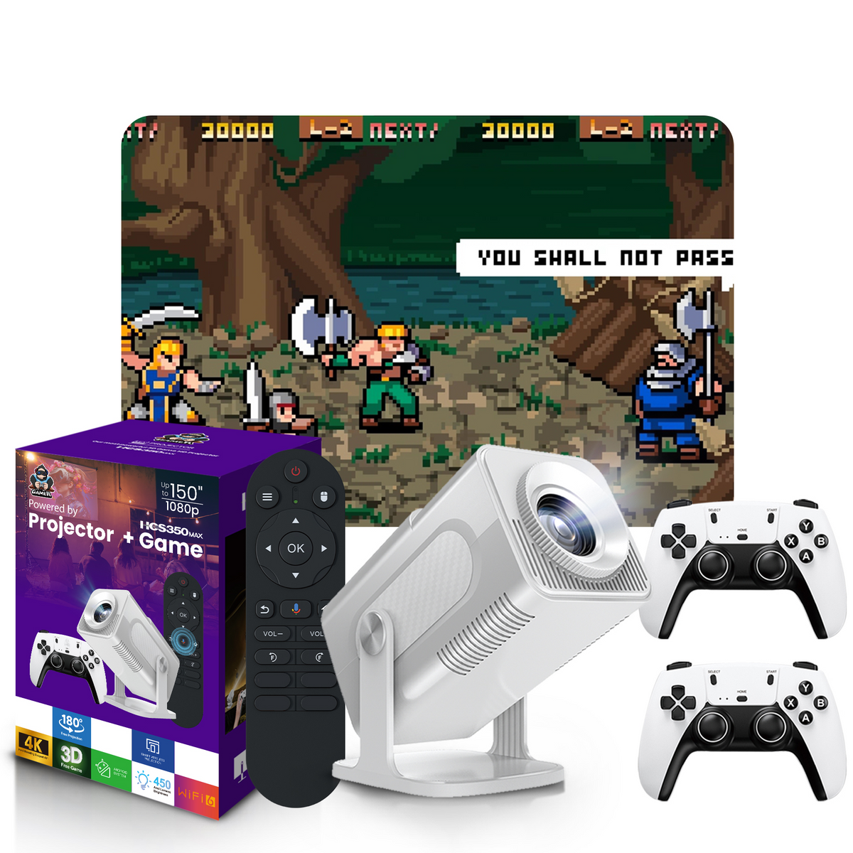 Projecteur HCS350 MAX, module LED blanc 100000H, conception basse consommation, Android 11, projecteur de jeu pour un divertissement à domicile durable