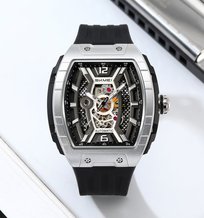 SKMEI  - Montre automatique , en silicone, étanche à 30 m, lumineuses