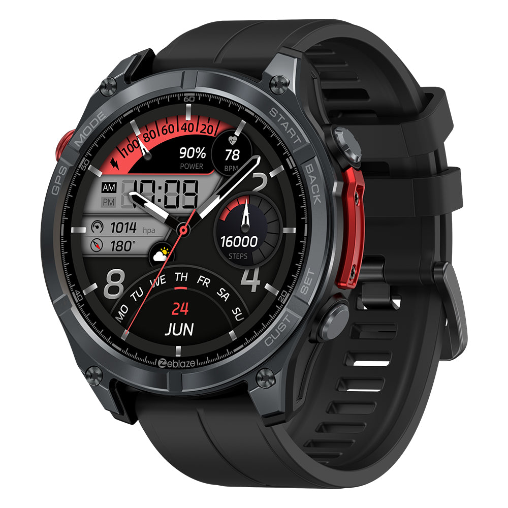 Zeblaze Stratos 4 - Montre GPS 1000 nits - 30j - 170 sports - 5ATM - Acier - BT