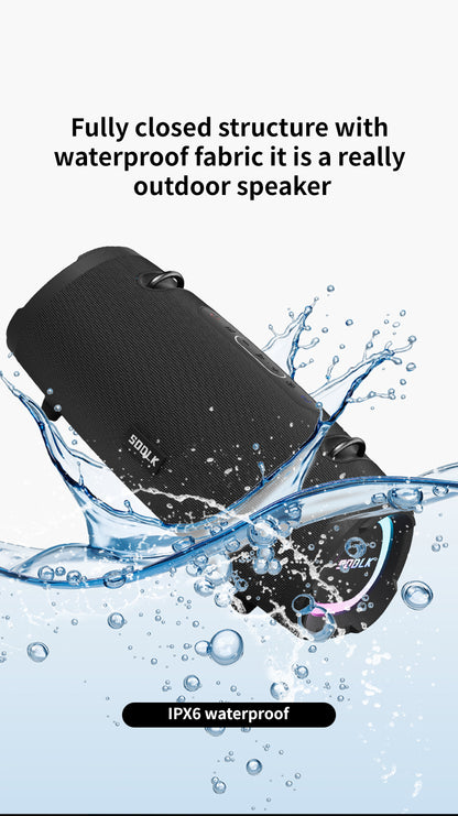SODLK T90 Plus – Enceinte Bluetooth Portable 100W | Basses Puissantes | IPX6 | RGB | TWS