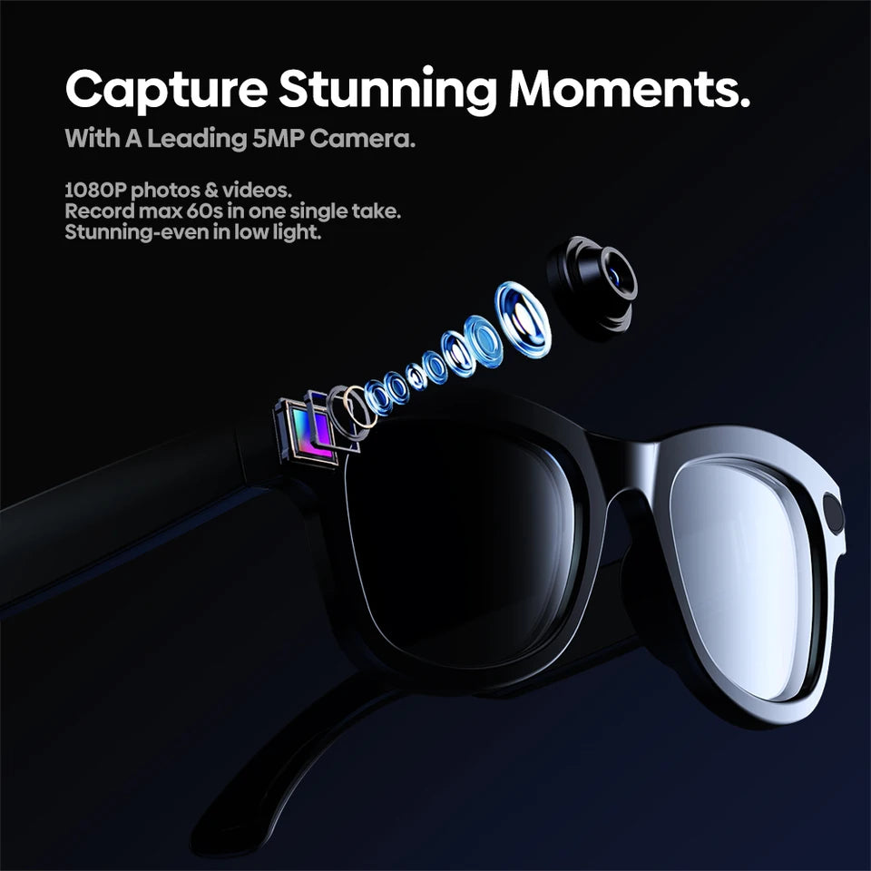 Zeblaze lunettes de tir haute résolution Photo et vidéo Audio à oreille ouverte AI personnalisé avec ChatGPT-4o Wi-Fi 5Ghz 32GB de stockage