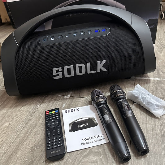 SODLK S1617 - Enceinte portable 320W RGB IPX6 - 10h - 2 micros - télécommande