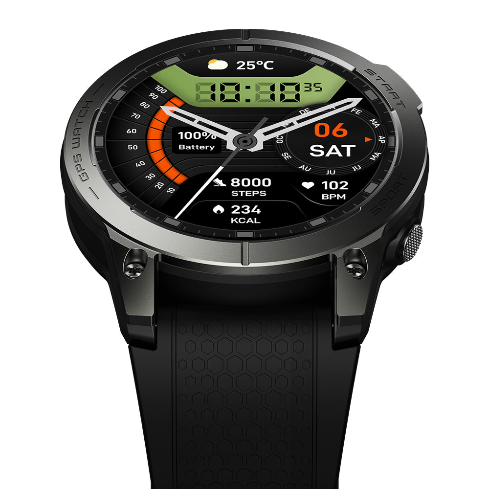 Zeblaze Stratos 3 Pro - GPS AMOLED 1000 nits - Boîtier métal & acier - 60 jours