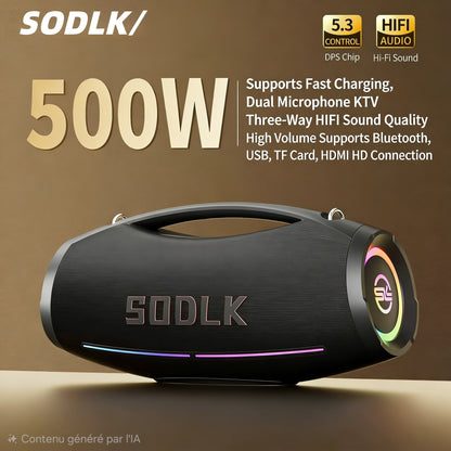 SODLK S1615 PRO - Sono 500W 45000mAh - 20h - HDMI - 2 micros - télécommande - 10kg