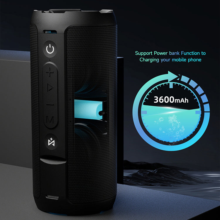 SODLK T21 - Enceinte sans fil portable , son stéréo puissant de 60 W, 12 heures d'autonomie, TWS et étanche IPX7, idéale pour les voyages et la maison