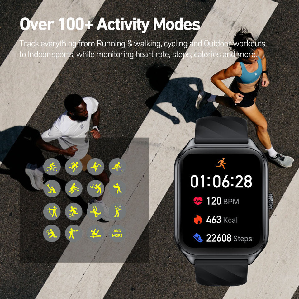 Zeblaze GTS4 - Montre intelligente - 14 jours d'autonomie - Charge magnétique -  Ecran AMOLED - autonomie 14 jours - Capacité de la batterie 300 mAh - Largeur de bande environ 22 mm - Étanche  IP68
