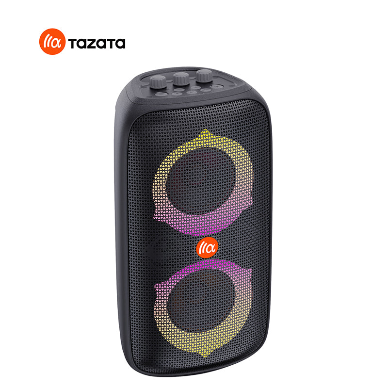 TAZATA Party 800S - Haut-parleur de fête Bluetooth avec microphone, port de guitare avec sortie de 80 watts étanche IPX4