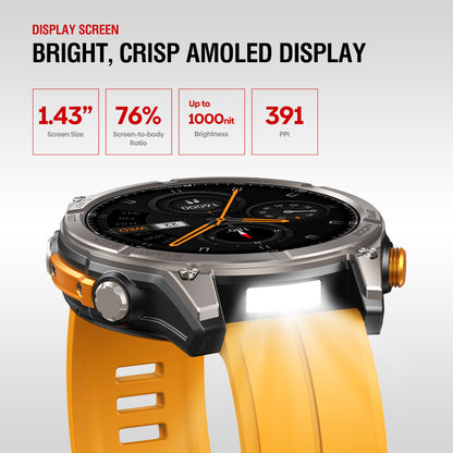 Zeblaze Stratos 4 - Montre GPS 1000 nits - 30j - 170 sports - 5ATM - Acier - BT