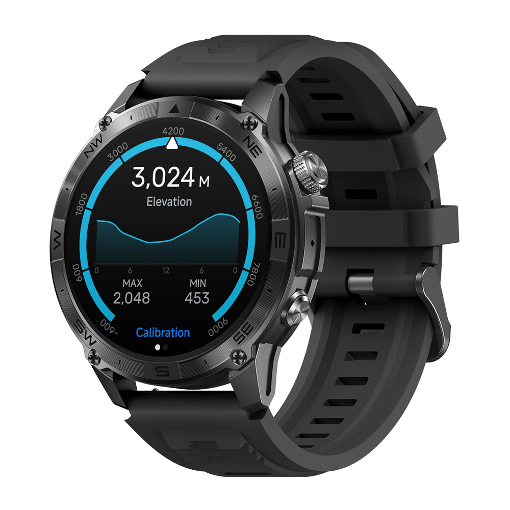 Zeblaze Stratos 2 Plus - Montre connectée GPS, 27j batterie, 1000 nits, Acier inoxydable