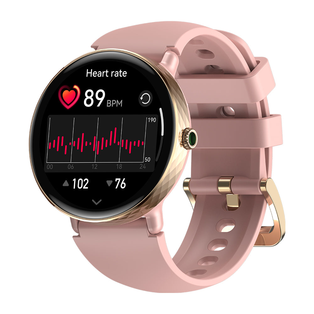Zeblaze Lily 2 - Montre connectée élégante pour femme -Ecran AMOLED- Écran tactile -Bracelet en silicone durable et confortable- Capacité de la batterie 200 mAh - Appel vocal - Poids 34,6 g
