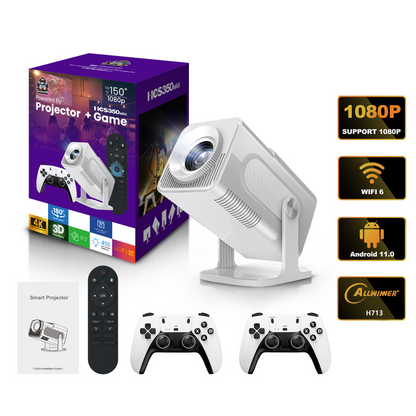 Projecteur HCS350 MAX, module LED blanc 100000H, conception basse consommation, Android 11, projecteur de jeu pour un divertissement à domicile durable