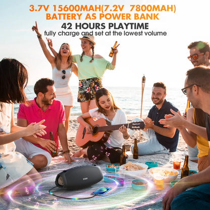 Enceinte Bluetooth portable d'extérieur W-KING X10 70W RMS avec basses puissantes (120W crête)
