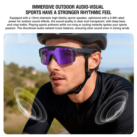 Zeblaze Q01 Caméra de Sport AI Lunettes Intelligentes 30MP Photo 8MP Enregistrement Vidéo Connexion WiFi bluetooth 5.3 Lentilles Polarisées TAC avec Protection UV Technologie Anti-Vibration Double Lunettes Intelligentes Assistées par IA - Argenté