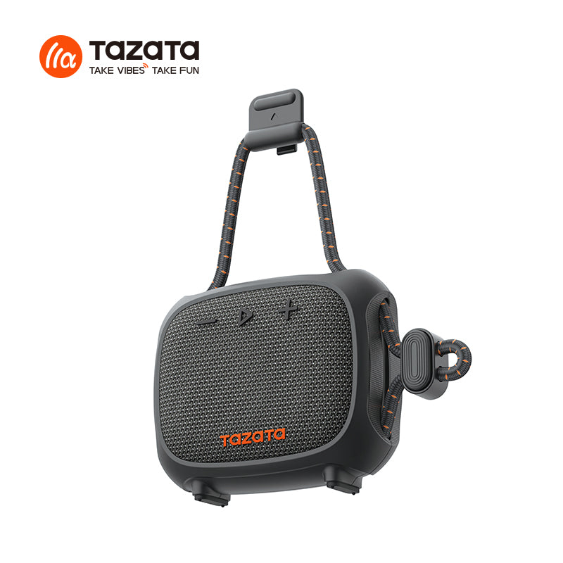 TAZATA GOCLIP IX - Haut-parleur sans fil Bluetooth pour vélo 12 heures de jeu étanche IPX7 clip de longe réglable