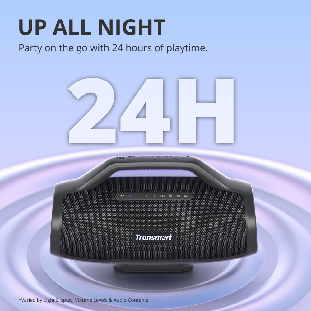Tronsmart Bang Max  - 24 heure d'autonomie-  Étanchéité IPX6  -  un son époustouflant de 130 W- Karaoké  jusqu'à 10 heures - Poids du produit 7kg