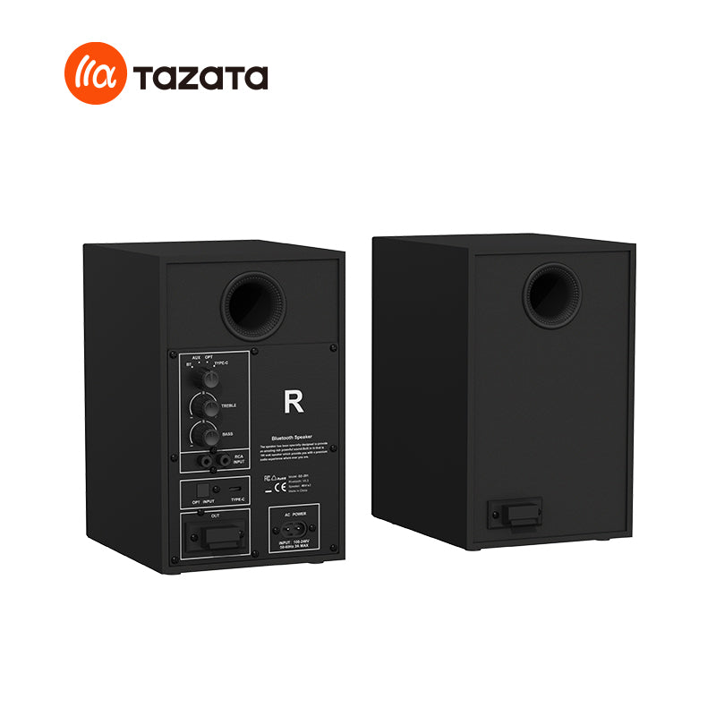 TAZATA TERRA X9 - Enceintes de bibliothèque, égaliseur, enceintes de bureau d'intérieur avec entrées Bluetooth, AUX, RAC et OPT