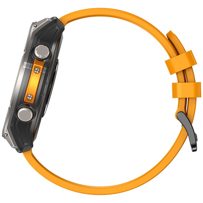 Zeblaze Stratos 4 - Montre GPS 1000 nits - 30j - 170 sports - 5ATM - Acier - BT - Compatible avec Android 5.0 et iOS 11.0 - Bracelets : 22 mm- Couleur orange